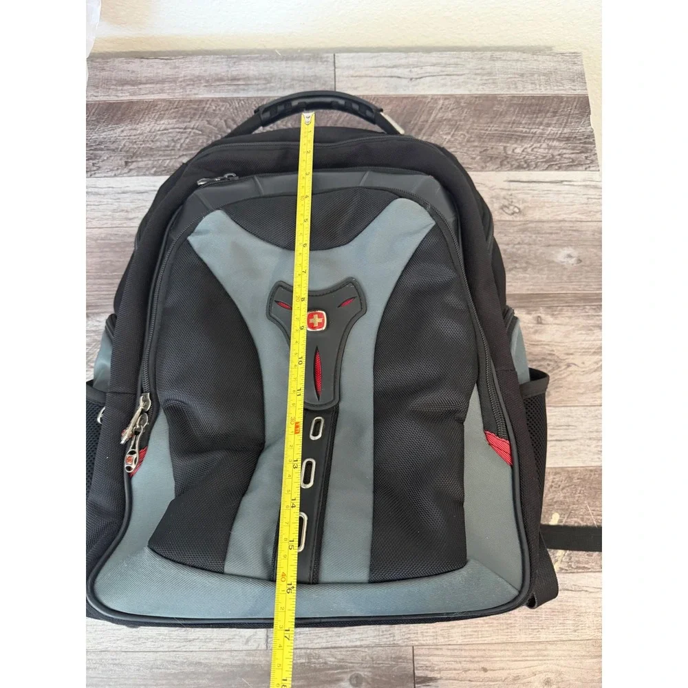 SwissGear Laptop Backpack Large Black Grey Tech Travel School Work Commuter Bag